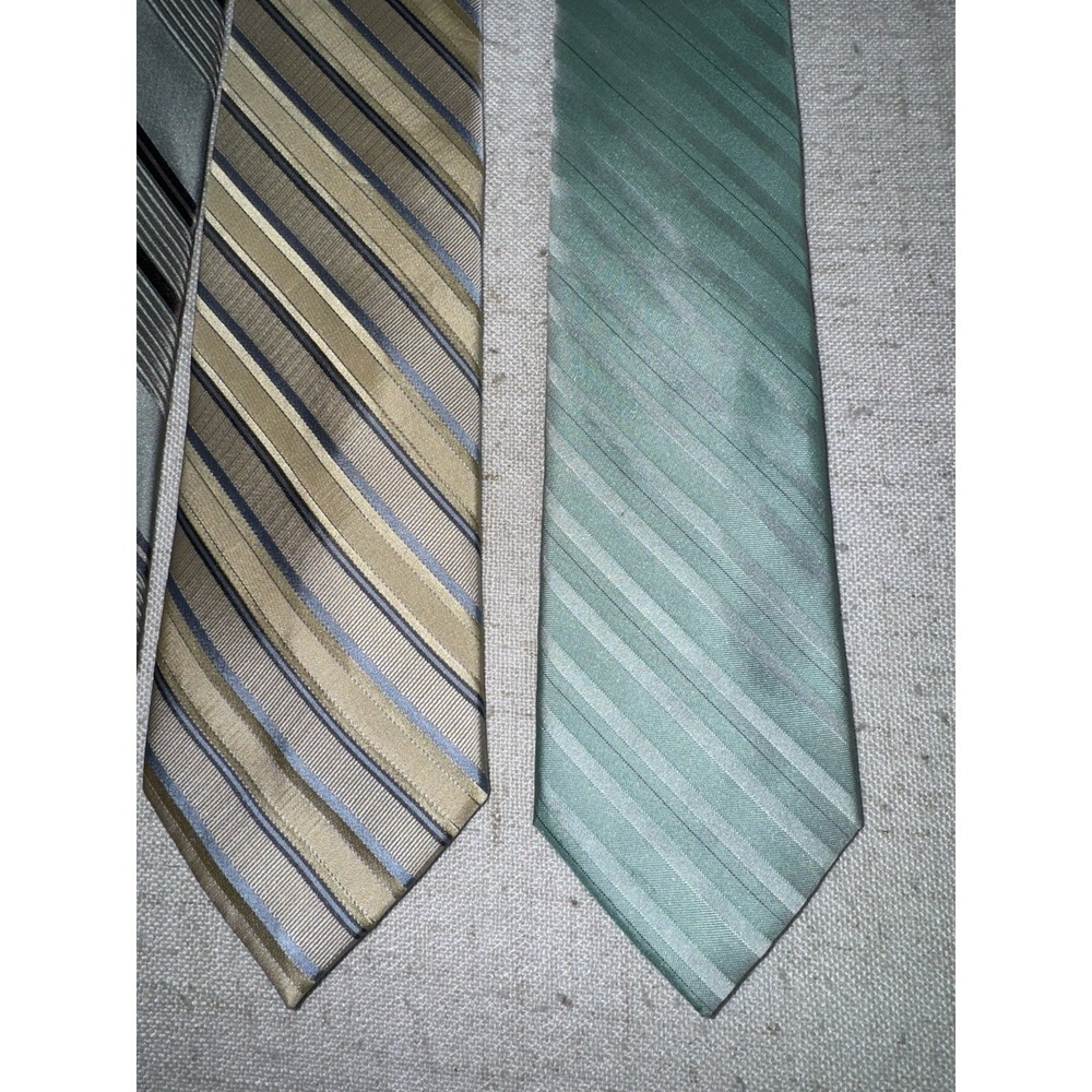 Men's‎ Neck Tie NeckTie LOT of 5 Silk Calvin Klein Croft & Barrow Stripes - Picture 5 of 10